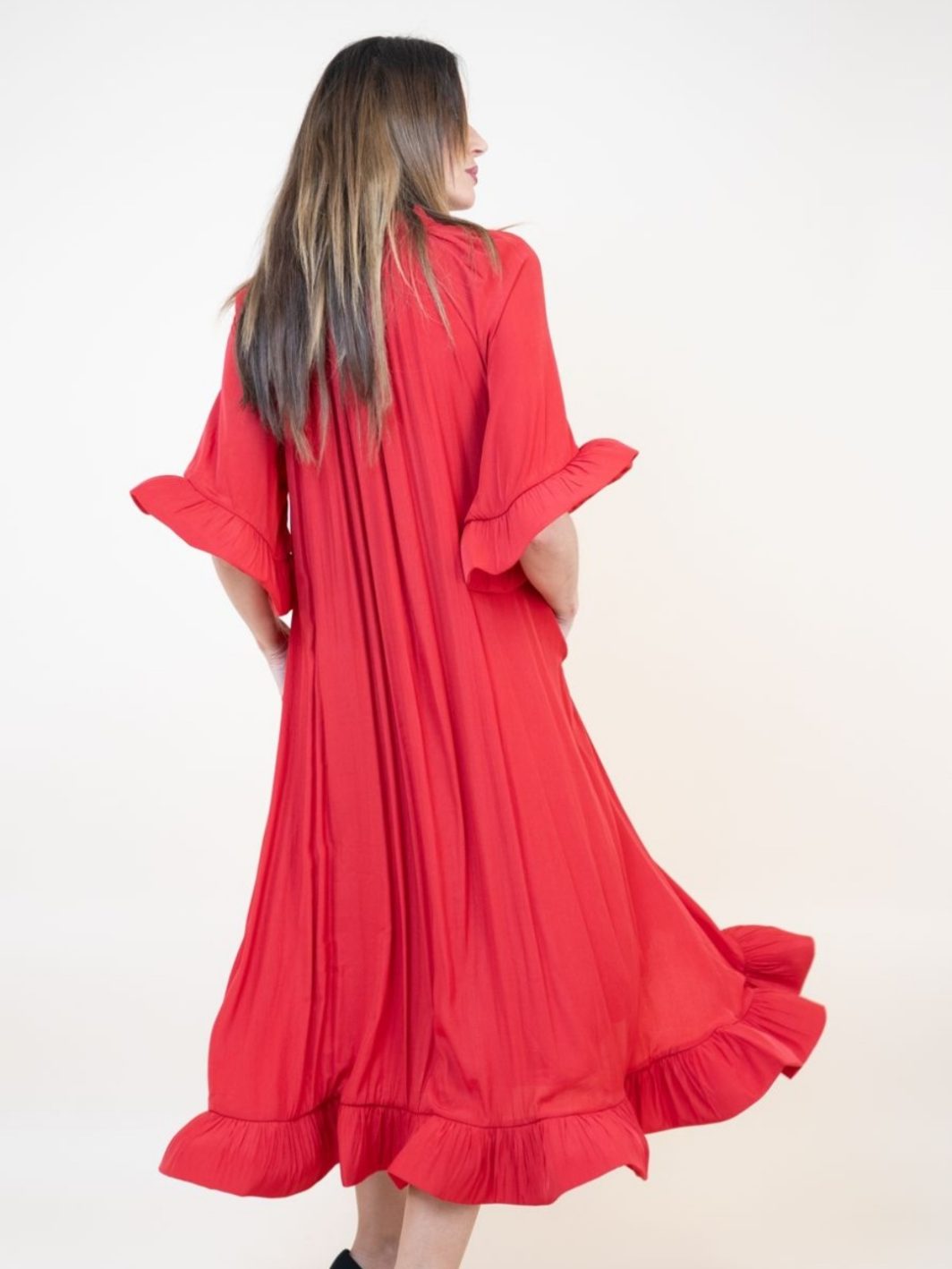 Vestido Midi Volantes Rojo - Imagen 3