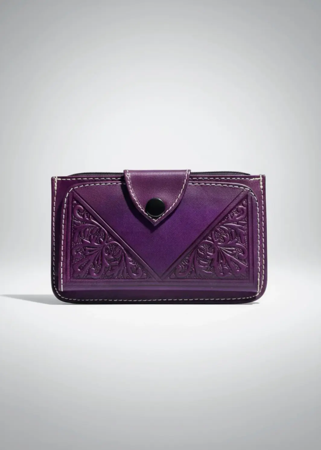 Monedero Tarjetero piel Morado