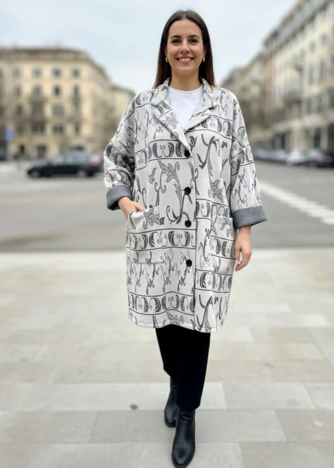 Abrigo Oversize Estampado 158C
