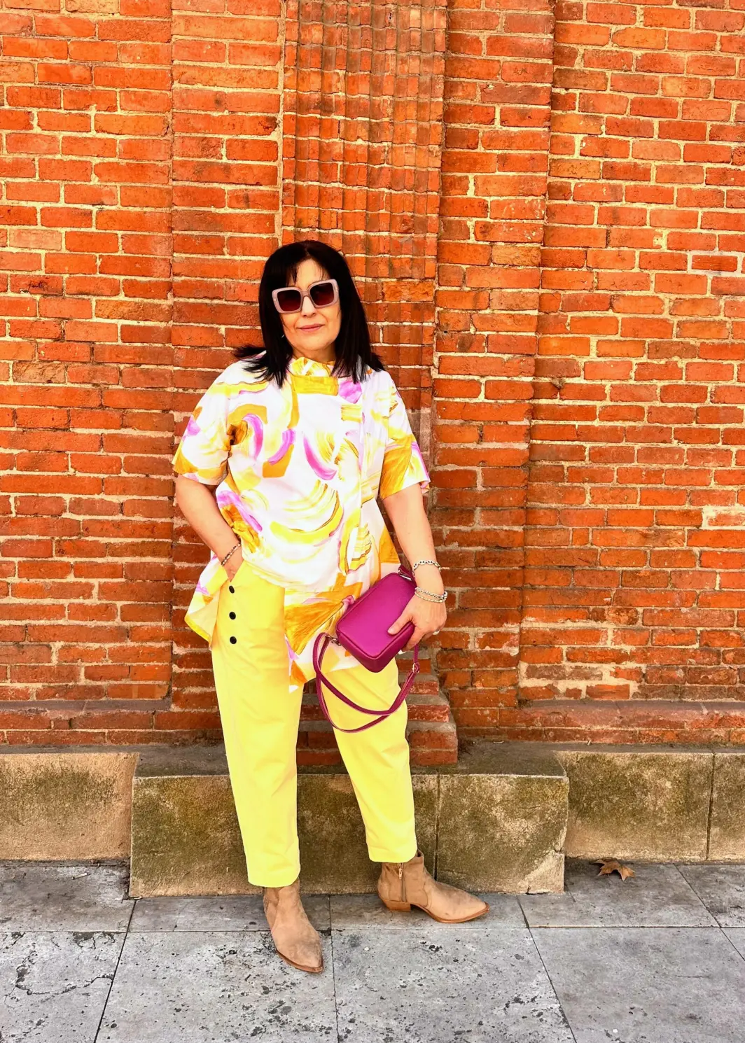 Blusa estampada amarilla 158C