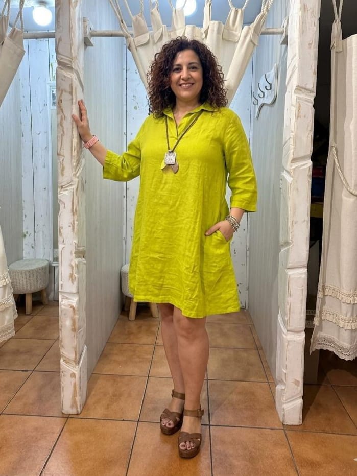 Vestido de Lino Jot con Bolsillos