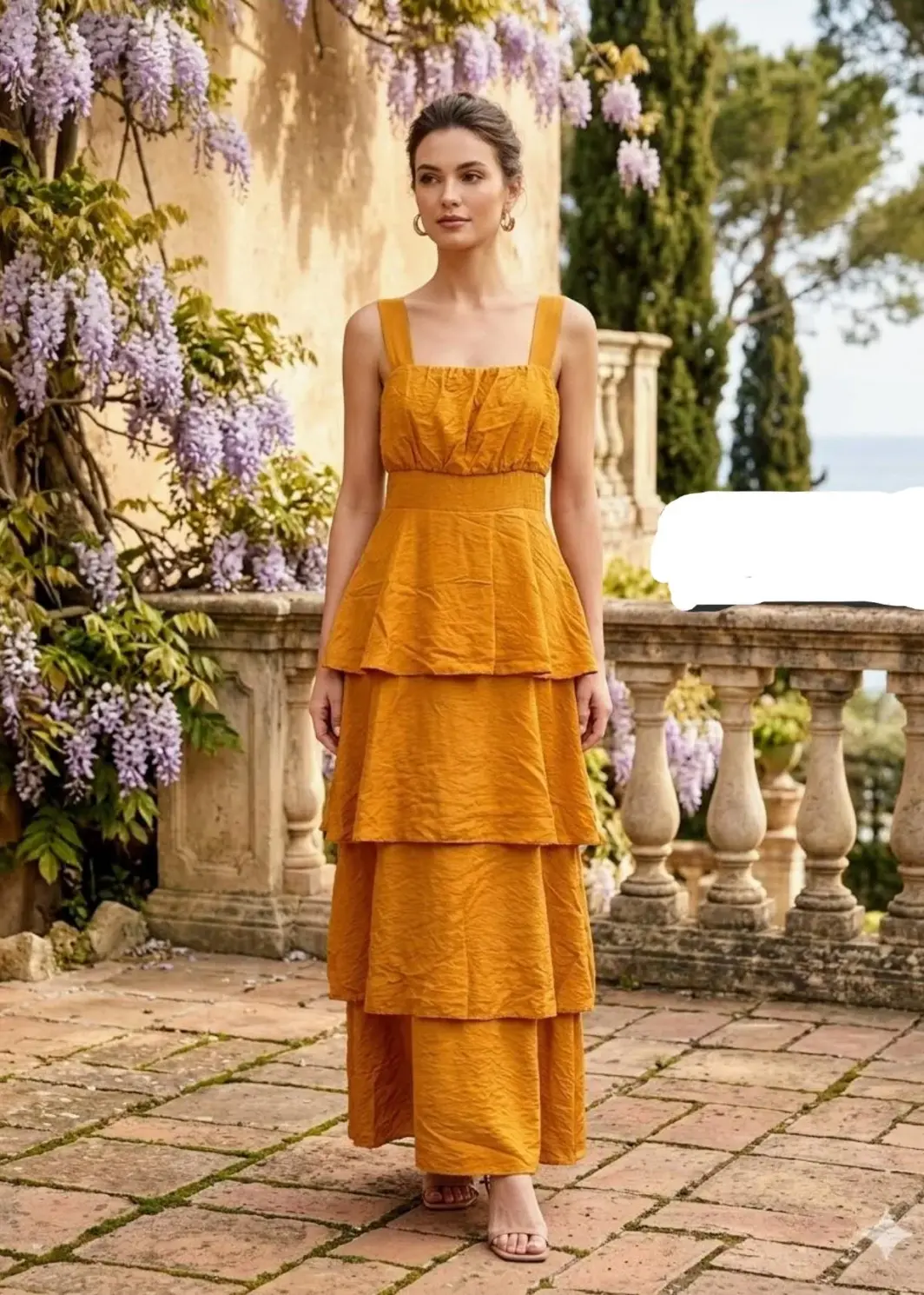 Vestido Volantes Tirantes Liso