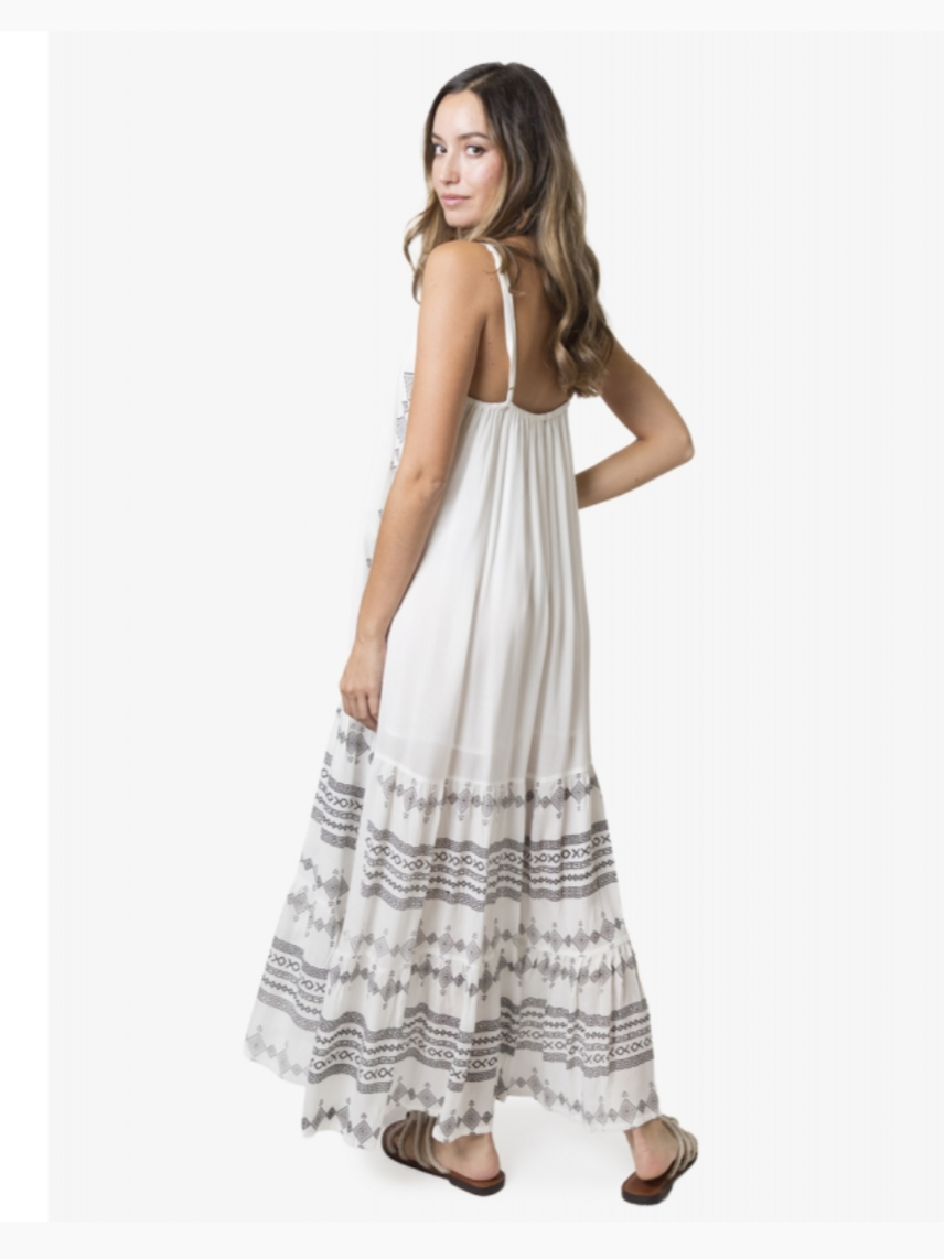 Vestido Tantrend blanco dibujo étnico - Imagen 2