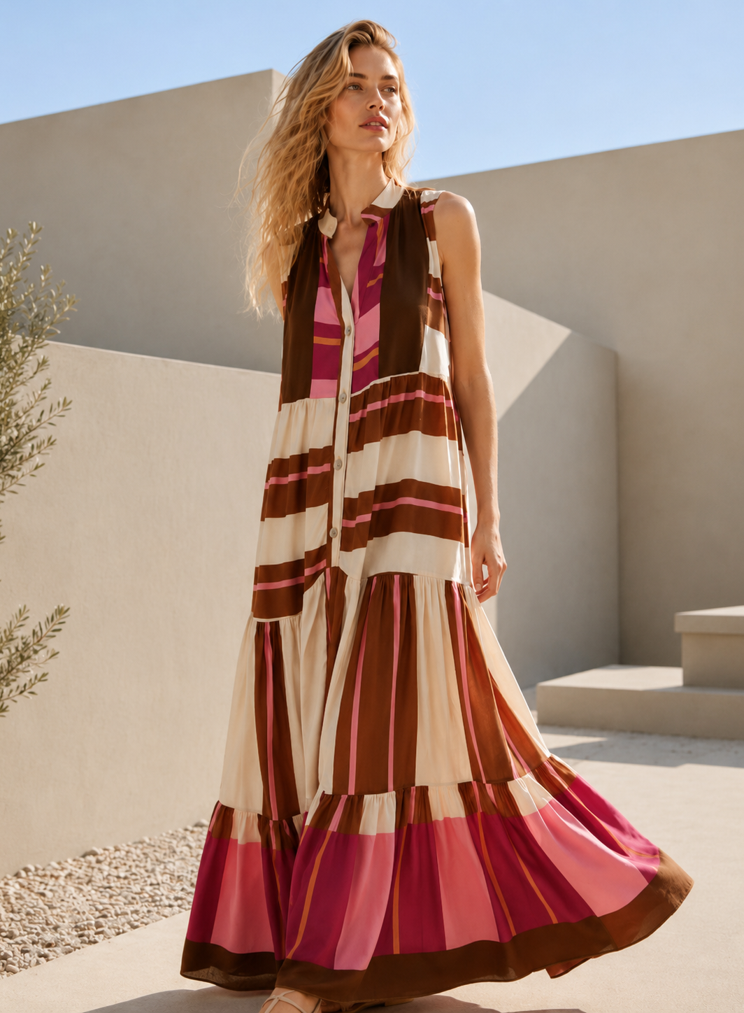 Vestido Largo Rayas