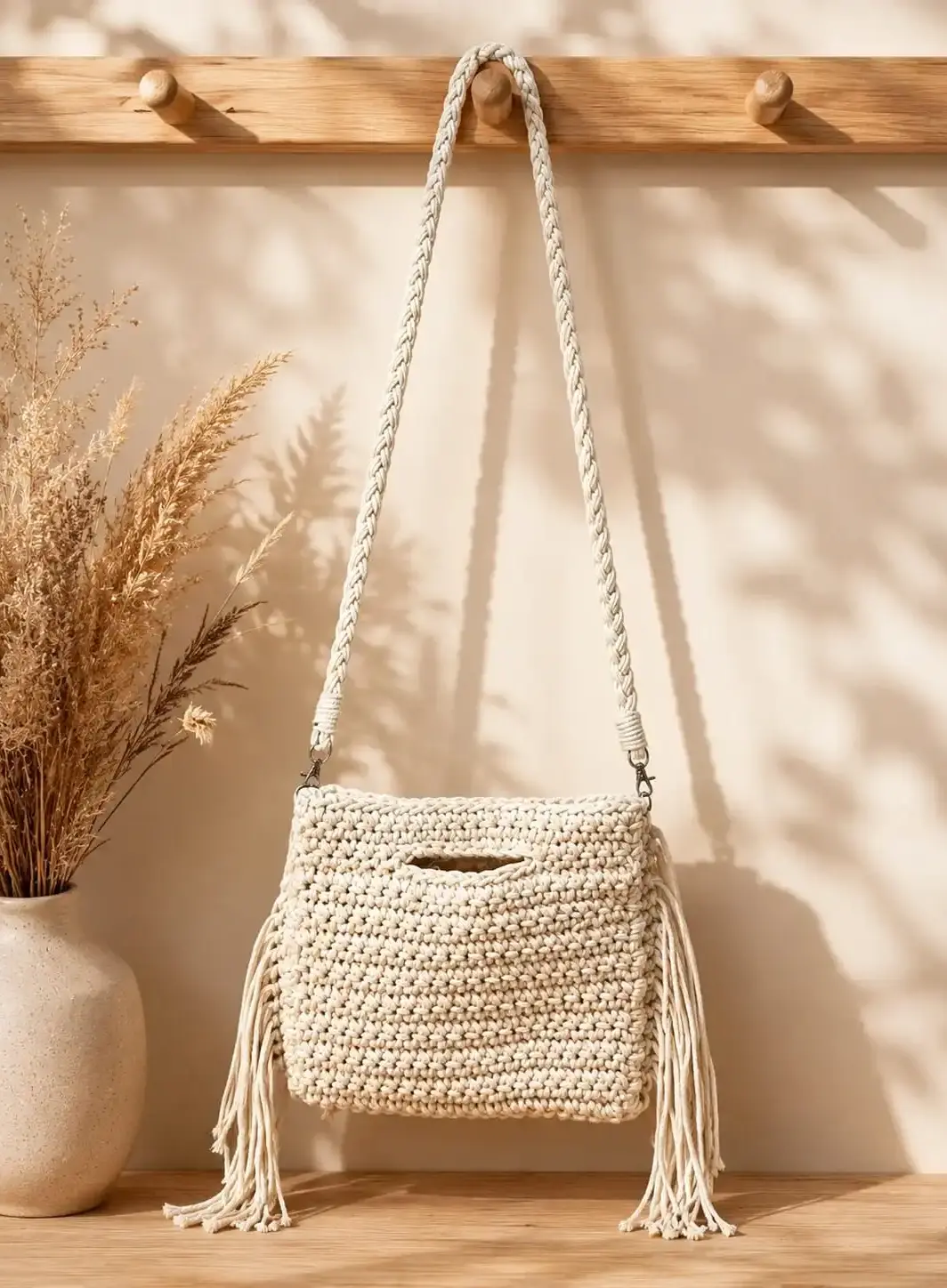 Bolso de Crochet con Flecos