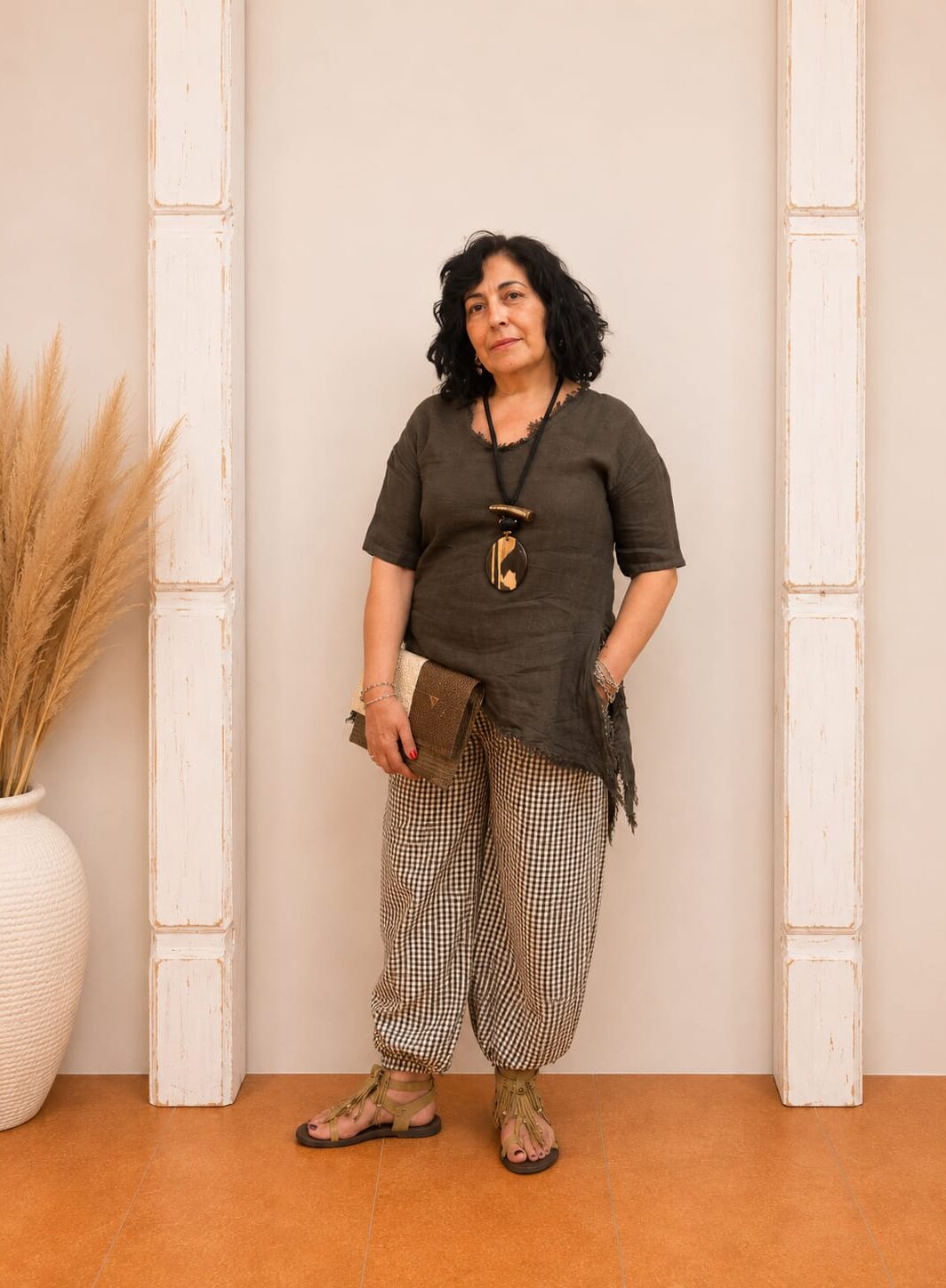 Blusa de Lino con Bajo Asimétrico