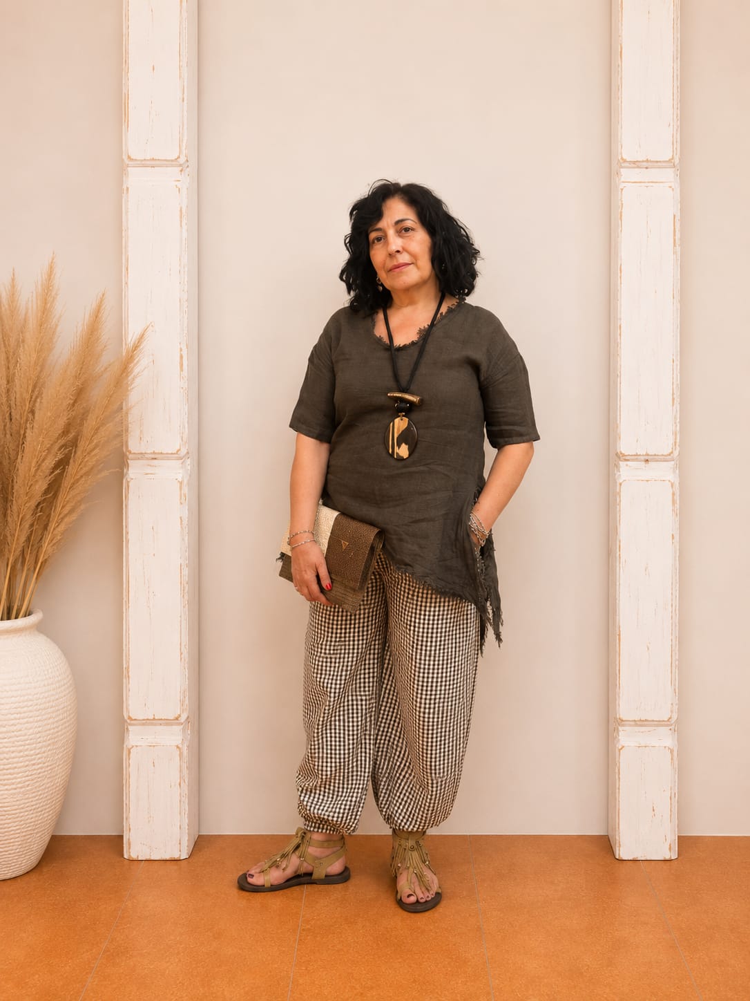 Blusa de Lino con Bajo Asimétrico