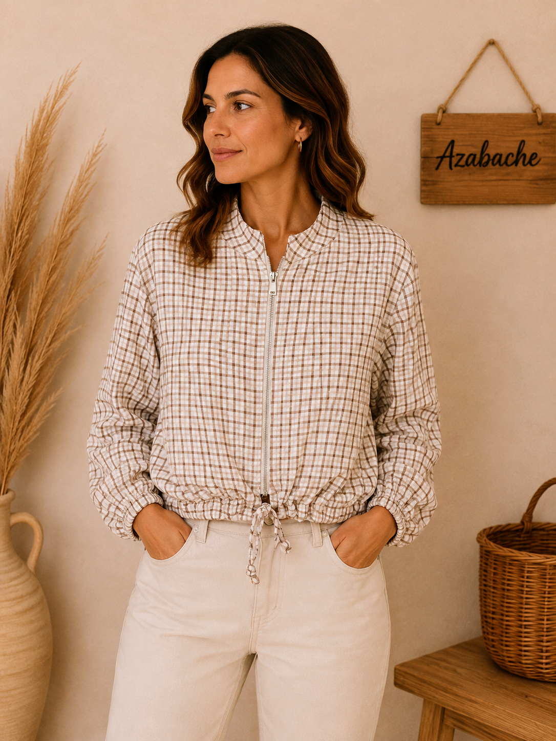 Chaqueta Bomber a Cuadros Talla