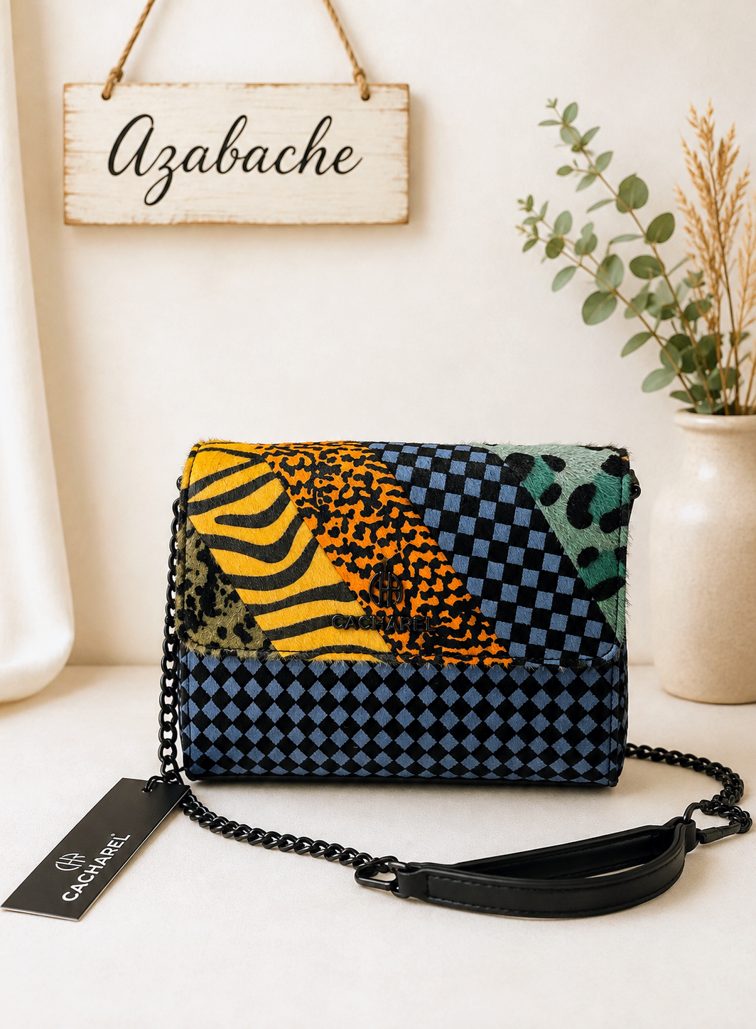 Bolso Cacharel Multicolor con Bandolera de Cadena