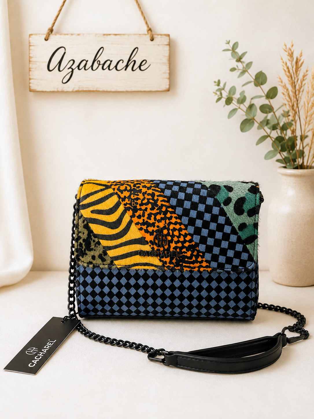 Bolso Cacharel Multicolor con Bandolera de Cadena