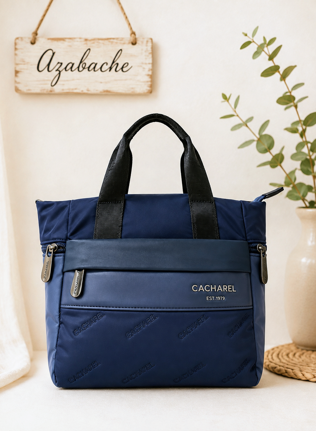 Bolso Cacharel de Nylon con Doble Asa y Bandolera