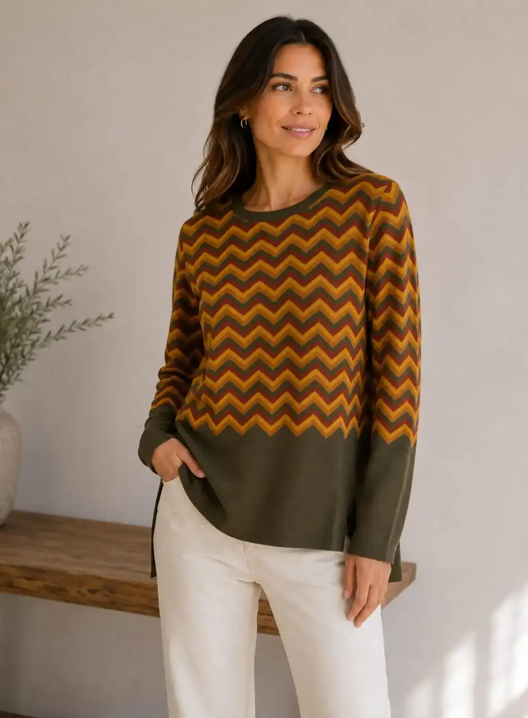 Jersey de punto con estampado geométrico