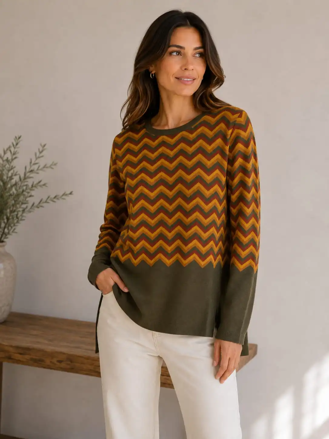 Jersey de punto con estampado geométrico