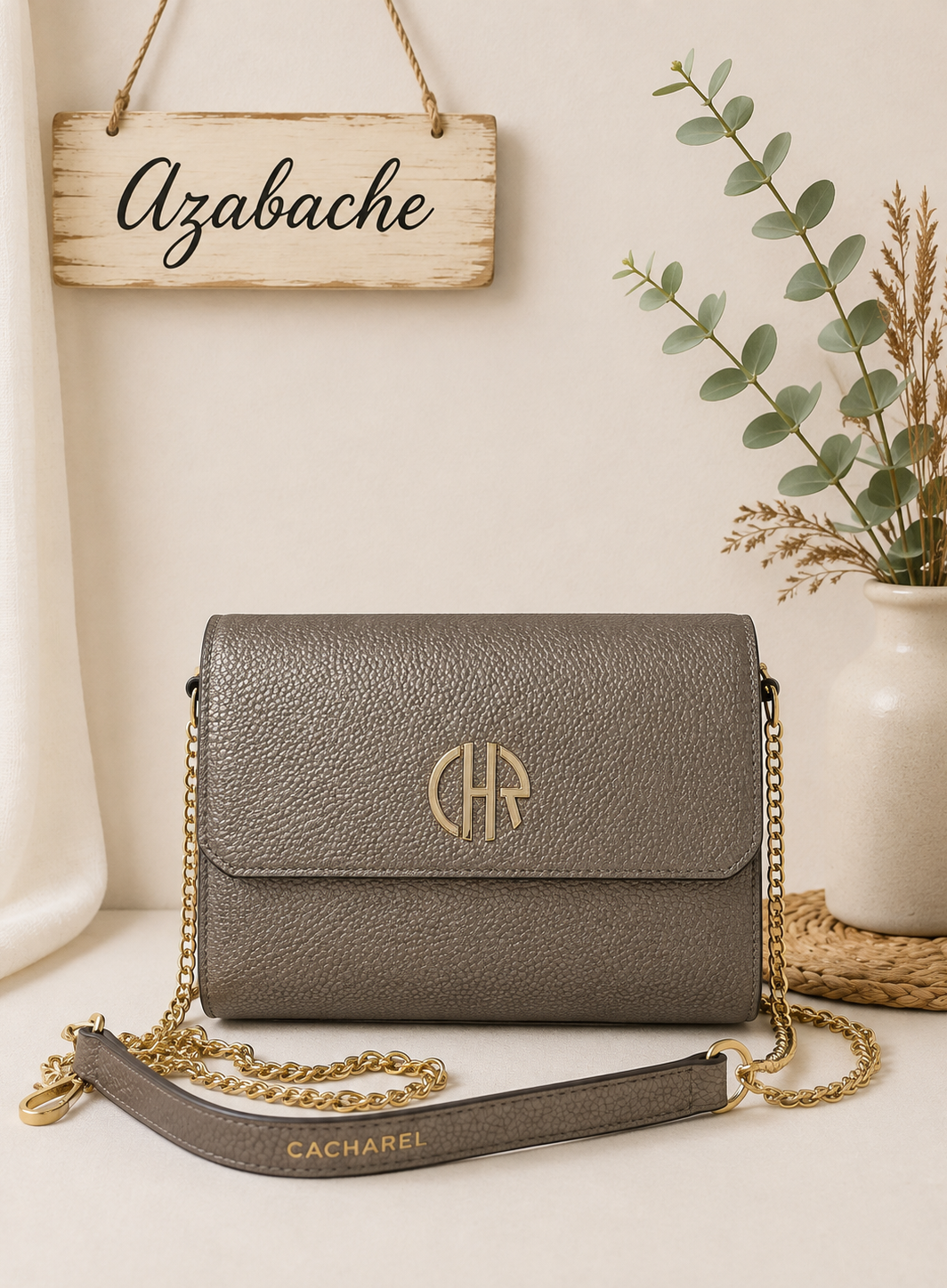 Bolso Cacharel polipiel Acero con Bandolera de Cadena