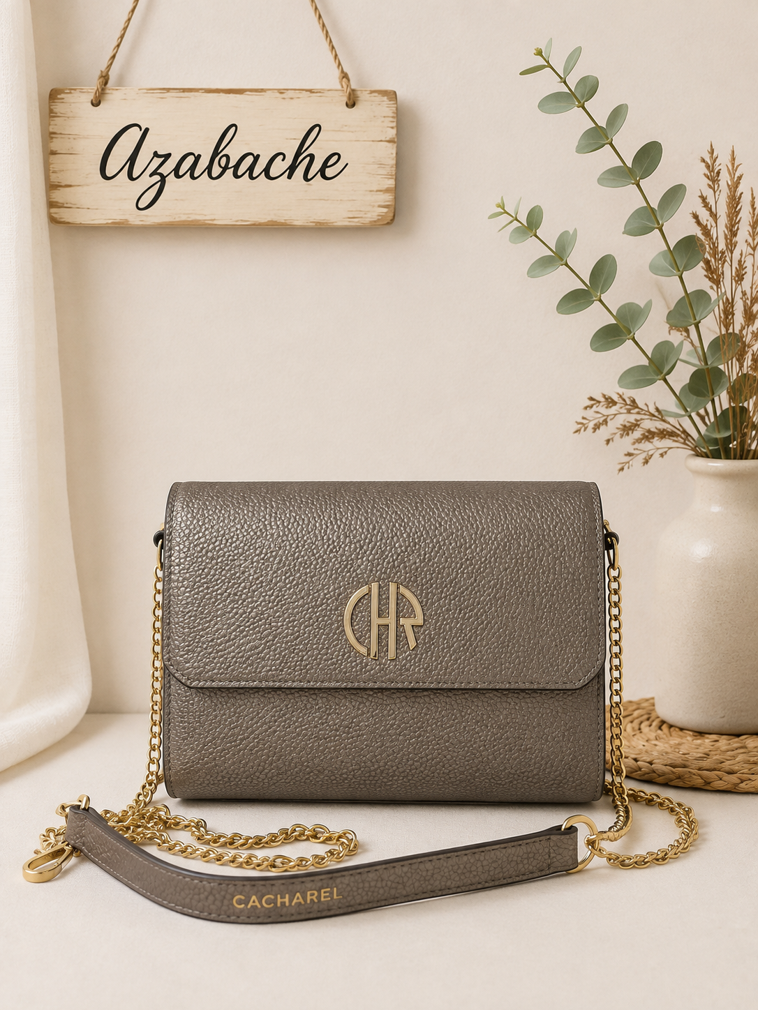 Bolso Cacharel polipiel Acero con Bandolera de Cadena