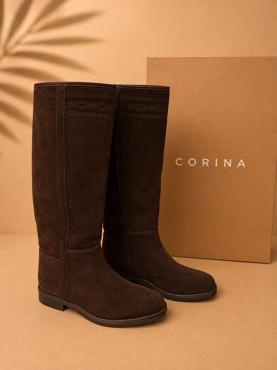 Bota alta plana Corina