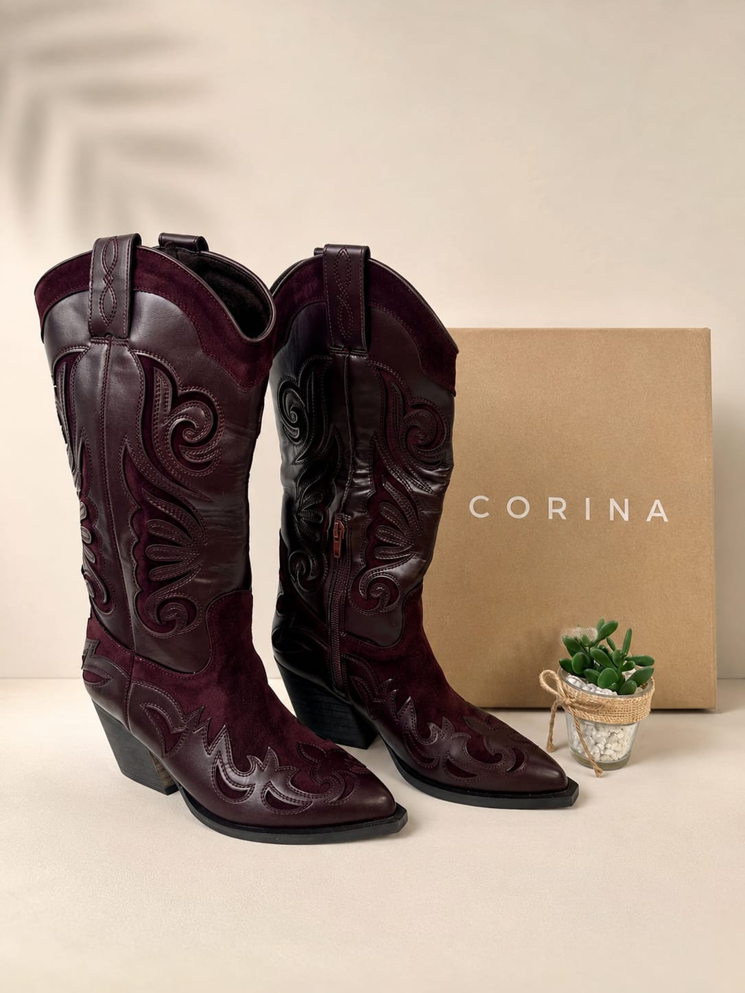 Bota Cowboy Granate Corina