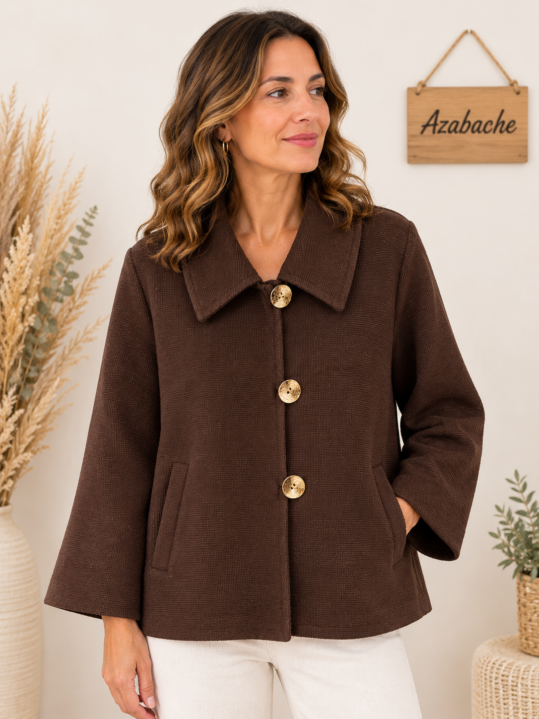 Chaquetón Amalia Talla Única con Botones Dorados