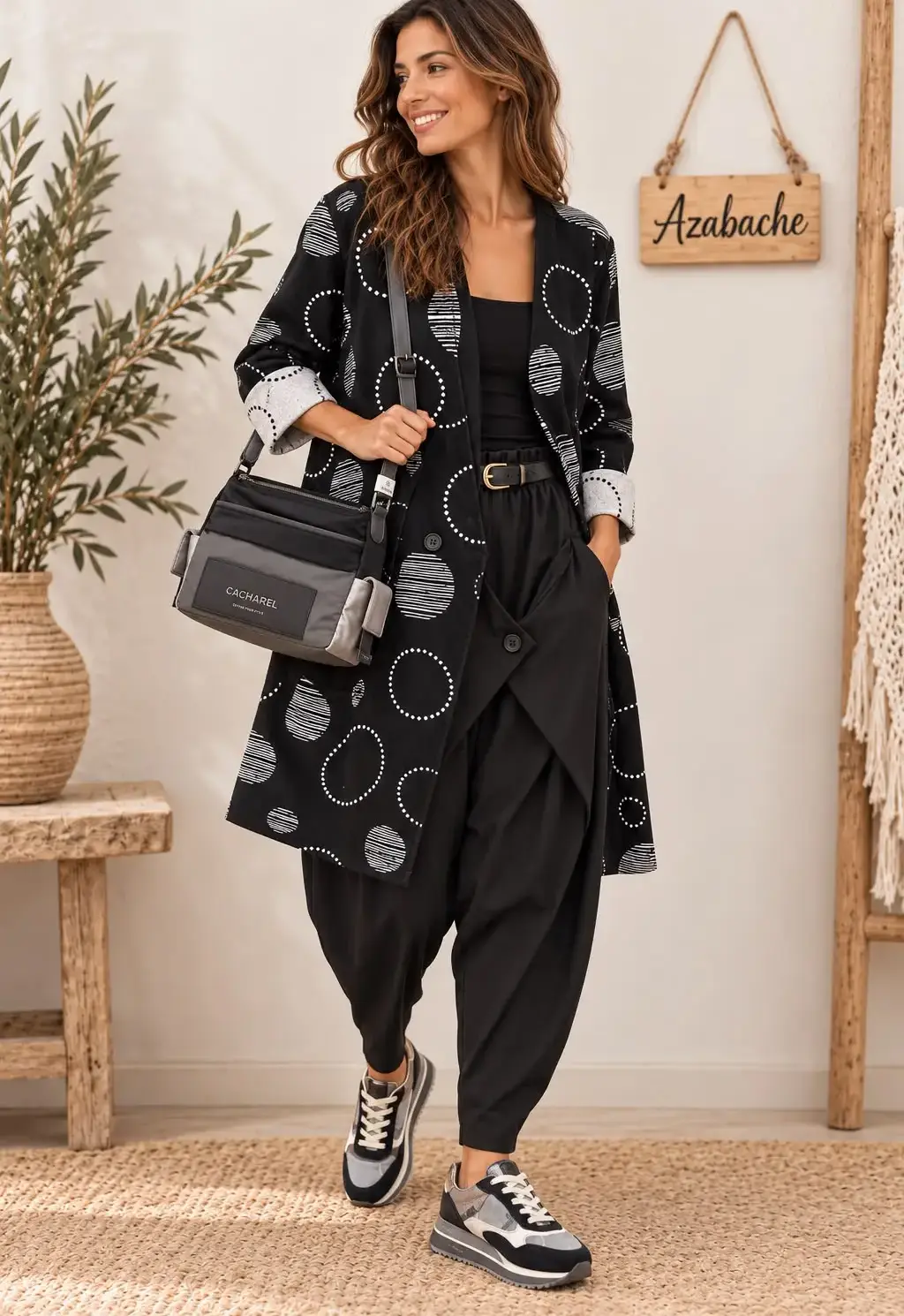 Chaqueta LargaCirculos Irregular