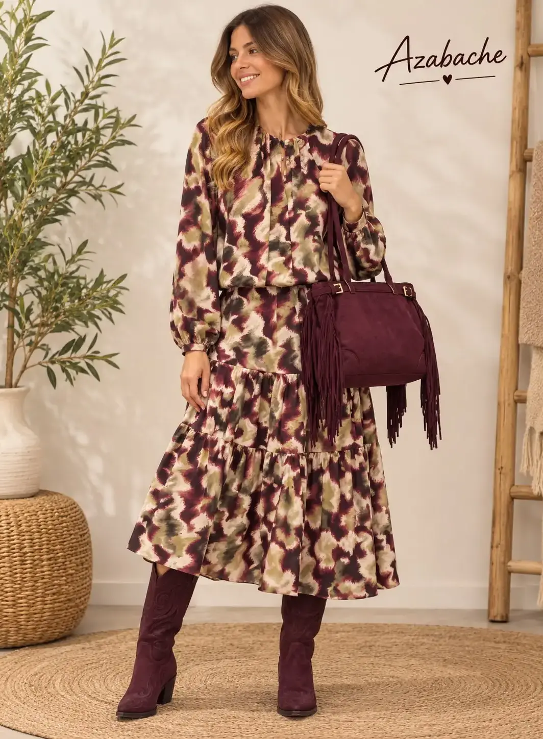 Conjunto de Falda y Blusa Estampado