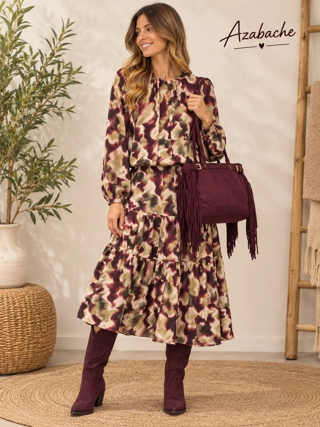 Conjunto de Falda y Blusa Estampado