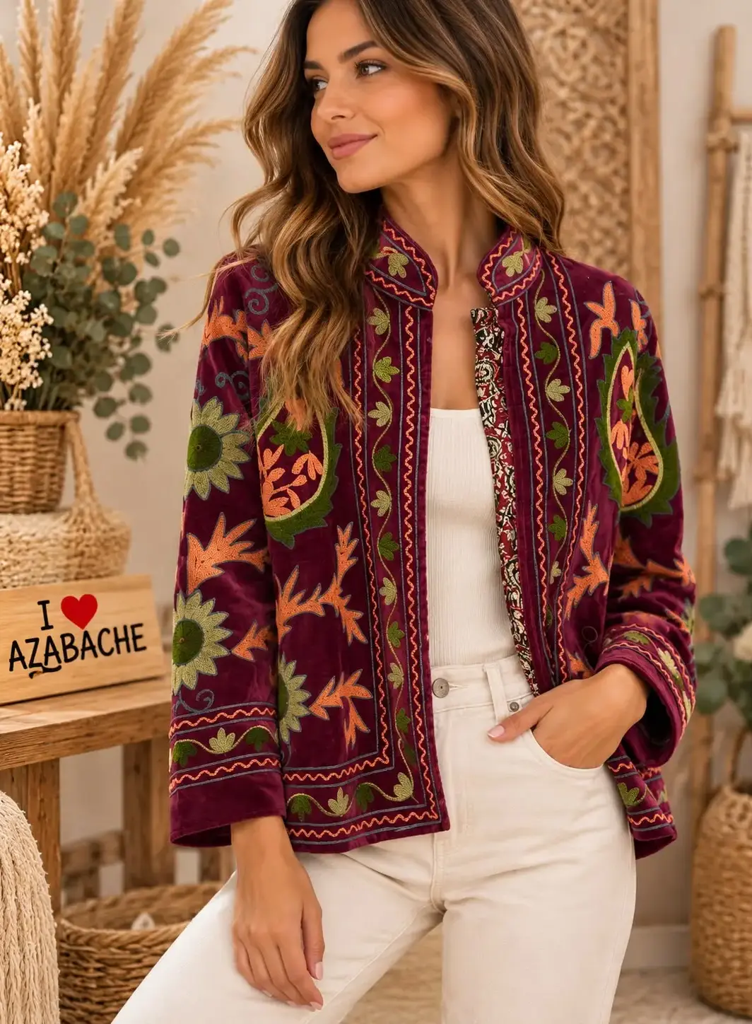 Chaqueta Reversible con Bordados