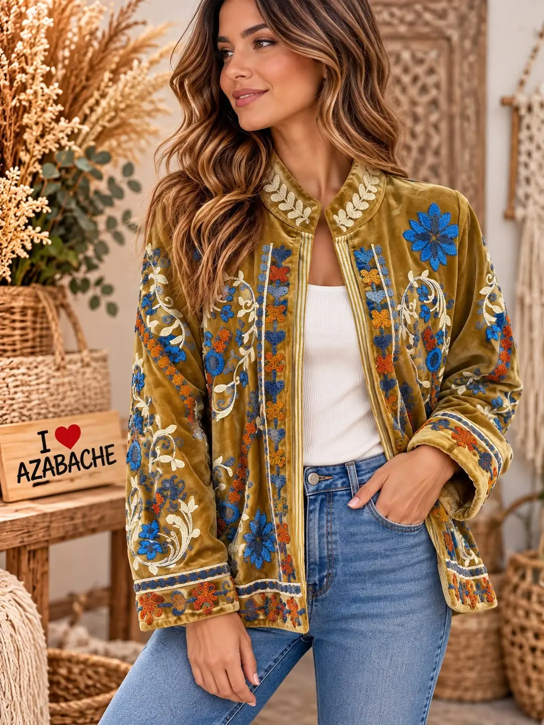 Chaqueta Reversible con Bordados